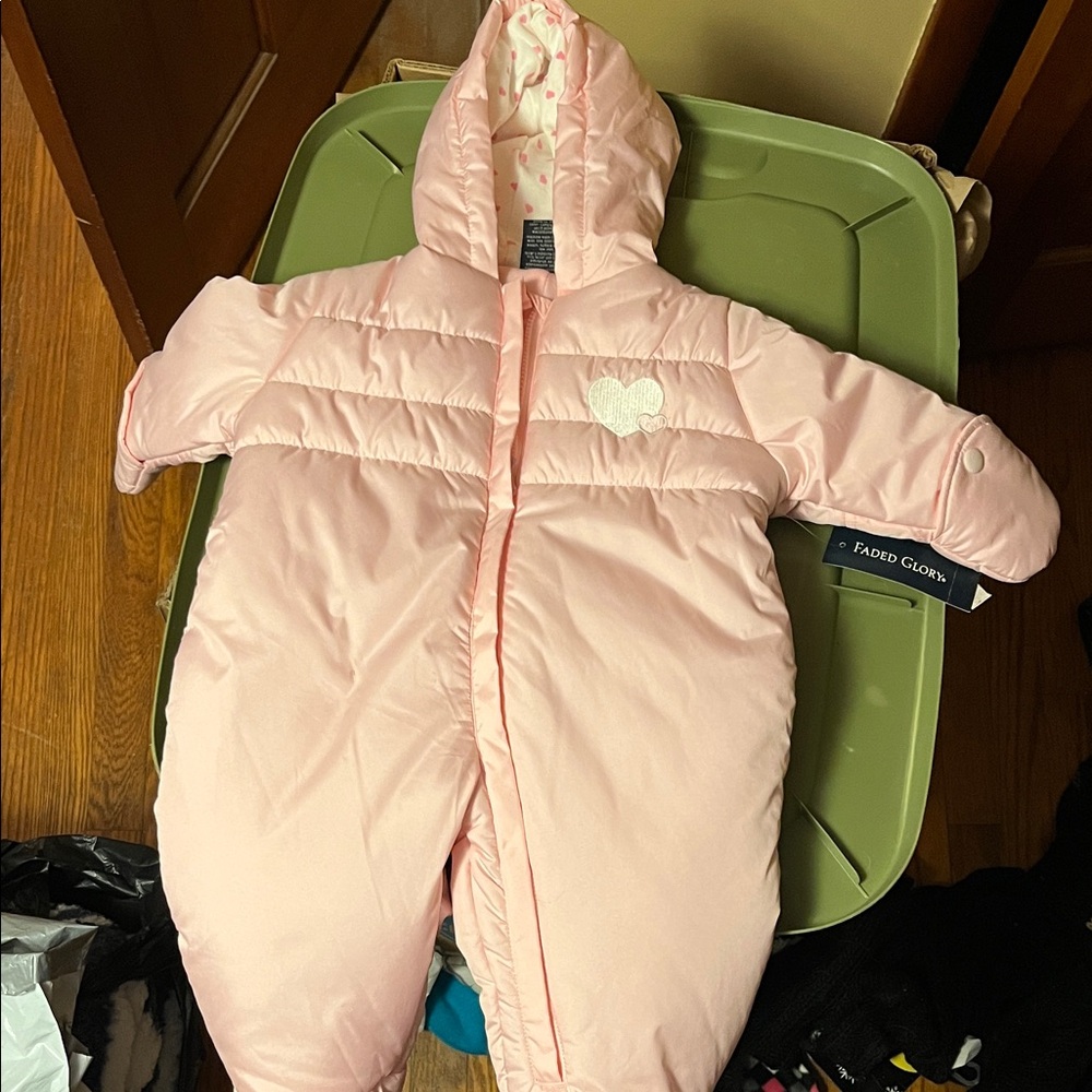 Faded Glory Pink Kids One Piece Footie